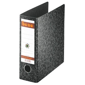 bene Spezial Ordner schwarz marmoriert Karton 7,5 cm DIN A5 hoch