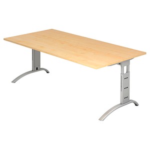 4032062150412 - HAMMERBACHER FS2E höhenverstellbarer Schreibtisch ahorn rechteckig C-Fuß-Gestell silber 2000 x 1000 cm
