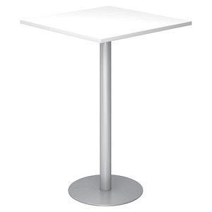 4032062166833 - Stehtisch LxB 800 x 800 mm 1116 mm hoch Gestell silber Platte weiß kaiserkraft 4032062166833 - Stehtisch LxB 800 x 800 mm 1116 mm hoch Gestell silber Platte weiß kaiserkraft