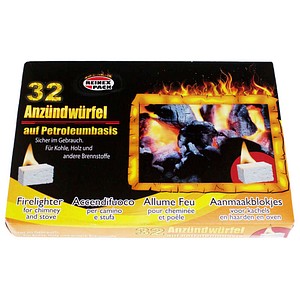 Reinex Kohleanzünder für Kohle Holz und andere Brennstoffe 1 Packung = 32 Stück
