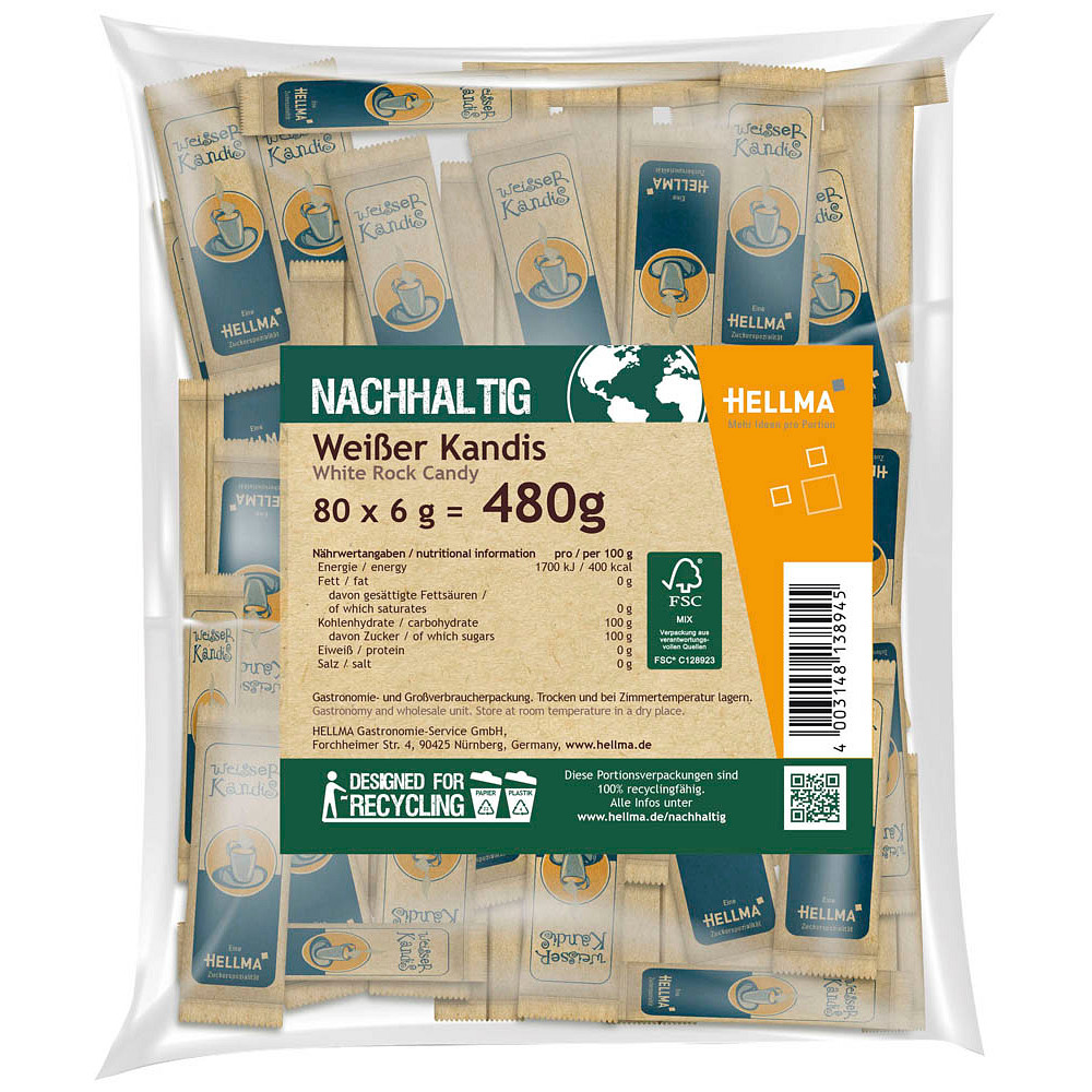 Hellma Kaffeeweisser Sticks 500 Stk. je 2,5 g – 1250 g Vorrats-Box