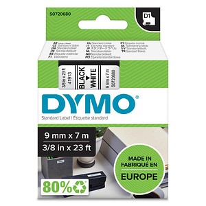 DYMO Beschriftungsband D1 41913 S0720680, 9 mm schwarz auf weiß DYMO Beschriftungsband D1 41913 S0720680, 9 mm schwarz auf weiß
