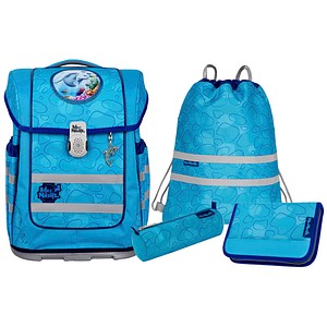 4017245965786 - Schulranzen-Set COMPACTO BUBBLE Kunstfaser hellblau