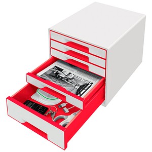 4002432135189 - LEITZ Schubladenbox WOW Cube perlweiß rot 52142026 DIN A4 mit 5 Schubladen 4002432135189 - LEITZ Schubladenbox WOW Cube perlweiß rot 52142026 DIN A4 mit 5 Schubladen