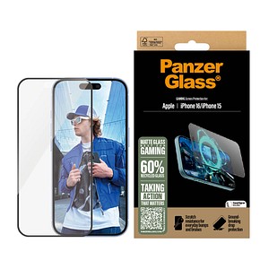 5715685002335 - 0 PanzerGlass® Gaming Displayschutz für iPhone 16 & 15 - Ultra-Wide Fit