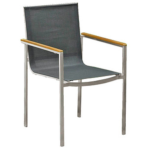 4041908134400 - Gartenstühle mit Armlehnen Denver dunkelgrau Metall 2 St
