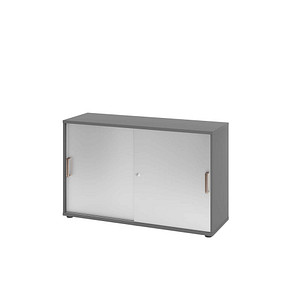 Hammerbacher Schiebetürenschrank V1752/V1753 V1752S/G/S/SG, abschließbar, 2 OH, graphit/silber, 120x74,8x40cm (BxHxT) 4032062304969 Hammerbac