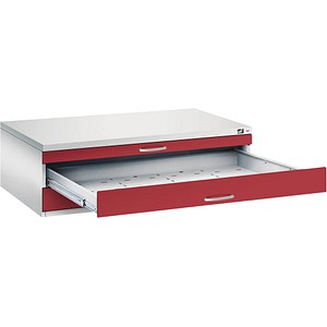 4068192049531 - CP 7200 Planschrank lichtgrau rubinrot 3 Schubladen 1350 x 960 x 420 cm 1 St