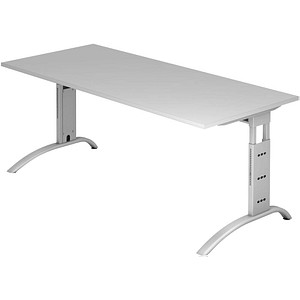 4032062028124 - HAMMERBACHER FS19 höhenverstellbarer Schreibtisch lichtgrau rechteckig C-Fuß-Gestell silber 1800 x 800 cm 4032062028124 - HAMMERBACHER FS19 höhenverstellbarer Schreibtisch lichtgrau rechteckig C-Fuß-Gestell silber 1800 x 800 cm