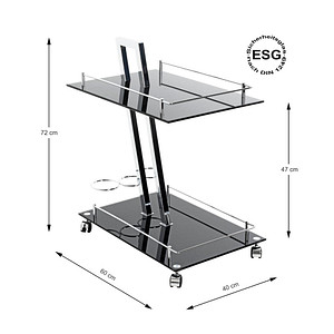 4001070895530 - Servierwagen schwarz 400 x 600 x 720 cm 4001070895530 HAKU Möbel 4001070895530 - Servierwagen schwarz 400 x 600 x 720 cm 4001070895530 HAKU Möbel