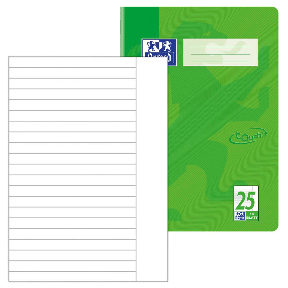 Oxford Schulheft A4 Touch 16 Blatt - 15er Set Lineatur 25 Pastell Flieder