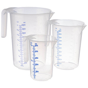 4004133300620 - APS Messbecher transparent offener Griff Litermaß aus PP und mit geprägter Maßskalierung Maße (Ø x H) 12 x 165 cm 1 Liter