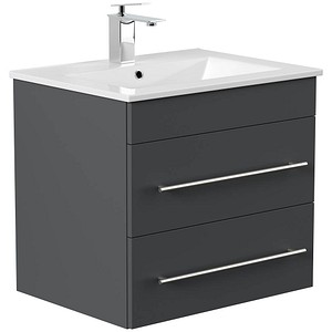 4251982673676 - POSSEIK Waschbecken mit Unterschrank APOLLO grafit 615 x 465 x 540 cm