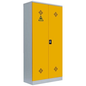 LÜLLMANN Umweltschrank 566256 rapsgelb, lichtgrau 4 Fachböden 91,6 x 42,2 x 195,0 cm, aufgebaut, 1 St.