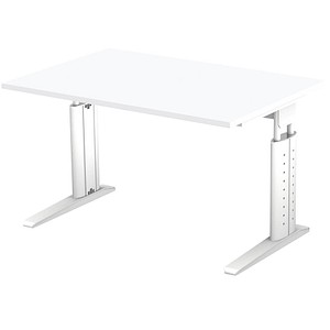 Hammerbacher Us12 Hohenverstellbarer Schreibtisch Weiss Rechteckig