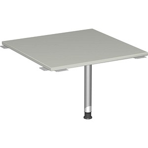 4038933069128 - 4 Fuß Flex Verkettungsplatte Volleck 90° mit Stützfuß mit Kabelführung inkl Verkettungsmaterial höhenverstellbar 800x800x680-800 Lichtgrau Silber 4038933069128 - 4 Fuß Flex Verkettungsplatte Volleck 90° mit Stützfuß mit Kabelführung inkl Verkettungsmaterial höhenverstellbar 800x800x680-800 Lichtgrau Silber