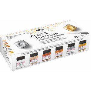 4000798121341 - Metallic Porzellanfarben farbsortiert 6 Gläser à 20 ml in Metallic-Perlmutt-Weiß Metallic-Champagner Metallic-Kupfer Metallic-Goldbronze Metallic-Silber Metallic-Gold 1 Pinsel 4000798121341 - Metallic Porzellanfarben farbsortiert 6 Gläser à 20 ml in Metallic-Perlmutt-Weiß Metallic-Champagner Metallic-Kupfer Metallic-Goldbronze Metallic-Silber Metallic-Gold 1 Pinsel