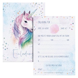 4029357108425 - 12 Verlag Einladungskarten DIN A6 Einhorn 4029357108425 12 Packung 4029357108425 - 12 Verlag Einladungskarten DIN A6 Einhorn 4029357108425 12 Packung