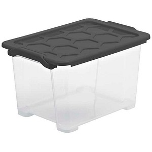 7610859228864 - Rotho EVO SAFE Box mit Deckel anthrazit Kunststoffbox aus lebensmittelechtem PP Fassungsvermögen 15 Liter