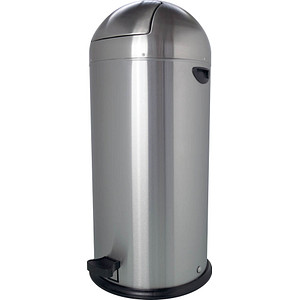 4012086104943 - helit Push-Abfalleimer mit Pedal Volumen 52 l HxØ 890 x 380 mm Edelstahl