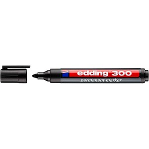 4004764390564 - edding 300 Permanentmarker Mittel Rundspitze 15 - 3 mm Schwarz Nachfüllbar Wasserbeständig