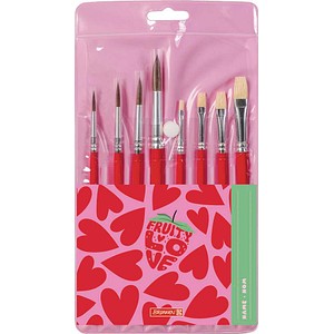 BRUNNEN Fruity Love Pinsel-Set Größe 4, 6, 8, 12, 8-teilig