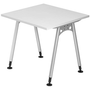 4032062119143 - HAMMERBACHER AS08 höhenverstellbarer Schreibtisch weiß quadratisch A-Fuß-Gestell silber 800 x 800 cm 4032062119143 - HAMMERBACHER AS08 höhenverstellbarer Schreibtisch weiß quadratisch A-Fuß-Gestell silber 800 x 800 cm