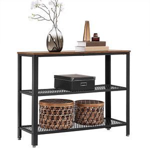 6955880358571 - Songmics - vasagle Konsolentisch Flurtisch mit 2 Gitterablagen Beistelltisch Sideboard Wohnzimmer Flur 1015 x 35 x 80 cm schmal Stahl im 6955880358571 - Songmics - vasagle Konsolentisch Flurtisch mit 2 Gitterablagen Beistelltisch Sideboard Wohnzimmer Flur 1015 x 35 x 80 cm schmal Stahl im