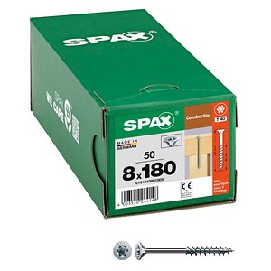 4003530244148 - Spax - Holzbauschraube 8 x 180 mm 50 Stück Teilgewinde Senkkopf t-star plus T40 4CUT wirox - 0191010801805 4003530244148 - Spax - Holzbauschraube 8 x 180 mm 50 Stück Teilgewinde Senkkopf t-star plus T40 4CUT wirox - 0191010801805