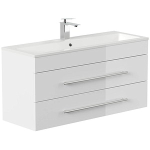 POSSEIK Waschbecken mit Unterschrank PORTUS SLIMLINE 1000 weiß glanz 100,0 x 36,0 x 49,6 cm