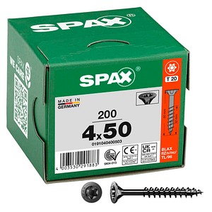 SPAX® Universalschrauben T20 Senkkopf BLAX 0191040400503 4 mm x 50 mm, 200 St.