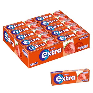 extra® ERDBEERE Kaugummis 30x 10 Dragees, 30 St.