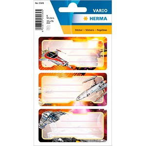 4008705055895 - 10 x HERMA Buchetiketten 76x36mm Vario Raumschiff beglimmert VE=2 Blat