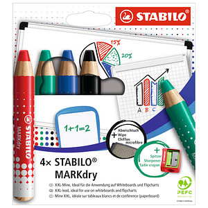 4006381582520 - Whiteboard Marker MarkDry Rundpsitze 1-10 mm schnell trocknend 4er Etui schwarz blau rot grün 4006381582520 - Whiteboard Marker MarkDry Rundpsitze 1-10 mm schnell trocknend 4er Etui schwarz blau rot grün
