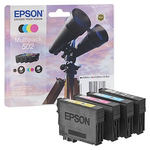 EPSON 502/T02V64  schwarz, cyan, magenta, gelb Druckerpatronen, 4er-Set