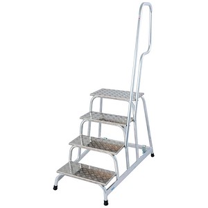 4009199805096 - Aluminium Montagetritt fahrbar Arbeitshöhe (max) 280 m  805096 Silber 135 kg 4009199805096 Krause