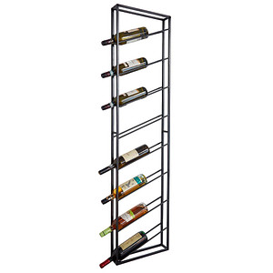 4251757707414 - WOHNLING Weinregal Wand Schwarz 36x150x8 cm Flaschenregal Metall Regal Groß