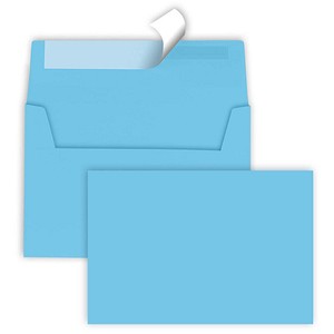 tecno Briefumschläge colors DIN C6 ohne Fenster blau haftklebend 25 St.