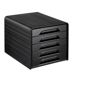 3462159010496 - cep Schubladenbox Smoove  schwarz 107111011 DIN A4 mit 5 Schubladen