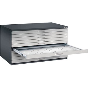 4067521477700 - Zeichnungsschrank DIN A0 10 Schubladen Höhe 760 mm schwarzgrau weißaluminium C+P 4067521477700 - Zeichnungsschrank DIN A0 10 Schubladen Höhe 760 mm schwarzgrau weißaluminium C+P