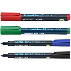 Schneider Maxx 130 Permanentmarker farbsortiert 1,0 - 3,0 mm, 4 St.