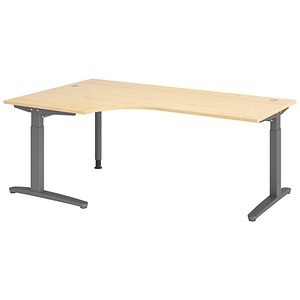Hammerbacher Schreibtisch VXB, manuell höhenverstellbar, 85cm (H), 200x120cm (BxT), ahorn / graphit 4032062326237 Hammerbacher 6 Stück