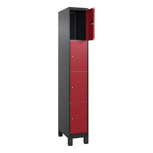 4068427434538 - Schließfachschrank Classic Plus rubinrot schwarzgrau 080010-104 S10031 4 Schließfächer 300 x 500 x 1950 cm 4068427434538 CP 4068427434538 - Schließfachschrank Classic Plus rubinrot schwarzgrau 080010-104 S10031 4 Schließfächer 300 x 500 x 1950 cm 4068427434538 CP