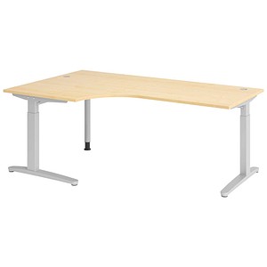 Hammerbacher Schreibtisch VXB, manuell höhenverstellbar, 85cm (H), 200x120cm (BxT), ahorn / silber 4032062326312 Hammerbacher 6 Stück
