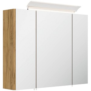 POSSEIK Spiegel mit Beleuchtung 80 eiche gold 80,0 x 17,0 x 62,0 cm