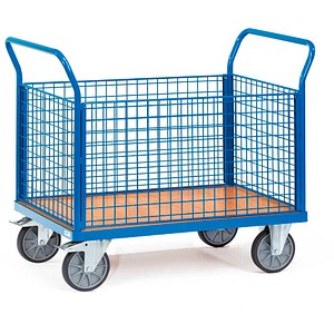 4017976015514 - Fetra - Multivario Vierwandwagen im Buchendekor mit Drahtgitter 1000x600mm Ladefläche