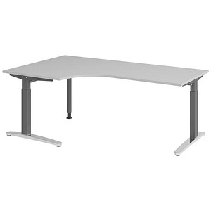 Hammerbacher Schreibtisch VXB, manuell höhenverstellbar, 85cm (H), 200x120cm (BxT), grau / graphit 4032062326169 Hammerbacher 6 Stück