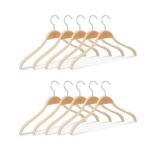 4052025942069 - Relaxdays - Kleiderbügel Holz 10er Set rutschfeste Lamellen natürliche Optik 360° drehbarer Haken stabil 40 cm natur 4052025942069 - Relaxdays - Kleiderbügel Holz 10er Set rutschfeste Lamellen natürliche Optik 360° drehbarer Haken stabil 40 cm natur