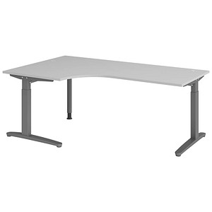 Hammerbacher Schreibtisch VXB, manuell höhenverstellbar, 85cm (H), 200x120cm (BxT), grau / graphit 4032062326244 Hammerbacher 6 Stück