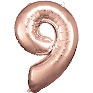 0192937142165 - Folienballon Zahl 9 rosé 0192937142165 amscan 0192937142165 - Folienballon Zahl 9 rosé 0192937142165 amscan